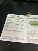 CERTIFIED 18K YELLOW GOLD LADIES  DIAMOND AND EMERALD RING / BAND