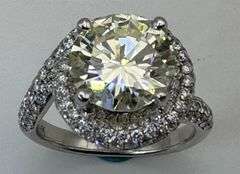 14K White Gold Designer 4.79 Ct Diamond Engagement Ring