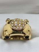 Bold Wide 18KT Yellow Gold Diamond Ring