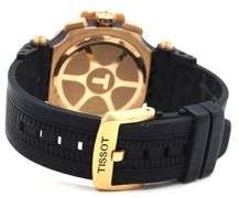 Tissot T race chronograph black and rose PVD black dial watch