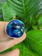 Sterling Silver 925 One of a Kind Dichroic Glass Ring Size 7