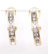 14kt Yellow gold 1ctw J diamond hoop earrings