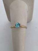 CERTIFED BRAND NEW 14K YELLOW GOLD RING WITH NATURAL BLUE TOPAZ
