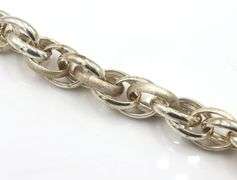 925 Sterling silver high polished and satin link bracelet
