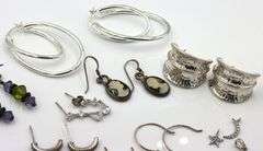 Group lot of Vintage 925 sterling silver earrings and charms