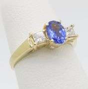 Tanzanite & Diamond Three Stone Ring