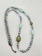 925 Sterling Silver Ross Simons Pearl With Chalcedony Necklace