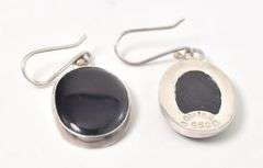 Black Onyx Dangle Earrings in Sterling Silver