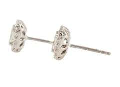 New 0.87ctw Emerald and Round Cut Diamond Frame Stud Earrings in 14K