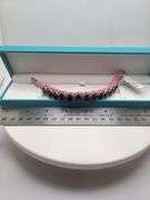 New! +38 ctw all natural sapphire and 1.22 ct diamond weaved on fabric bracelet