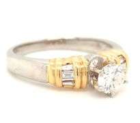 Contemporary Platinum Ring with .45 Ct. Diamond