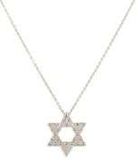 New 0.76ctw Diamond Star of David Pendant Necklace in 14K