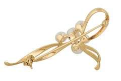 Mikimoto Akoya Pearl Bow Brooch in 18K