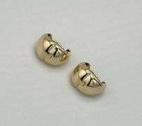 14KT Yellow Gold Dome Huggies Hoop Earrings