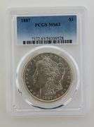 1887 Morgan Silver Dollar, PCGS MS63
