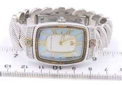 Judith Ripka Blue Mother of Pearl Rectangle Dial Watch