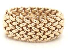 14kt Yellow gold mesh ring