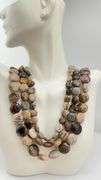 925 Sterling Silver Jay King DTR Multi Strand Flat Botswana Agate Beads Necklace