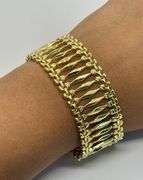 14K Yellow Gold Italian Diamond Bar Bracelet