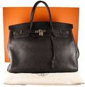 Hermes Birkin 40 Black Noir Togo Leather Handbag