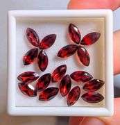 Untreated 12.86ct real cherry amber Garnet set!!