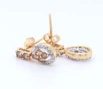 10kt Yellow Gold Chocolate and Diamond Dangle Earrings
