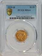 Super PQ PCGS MS64 graded 1925-D $2.50 Indian Gold Piece