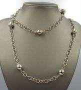 Fancy circle ball chain necklace in 925 sterling silver