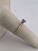 CERTIFED BRAND NEW 14K YELLOW GOLD RING WITH NATURAL BLUE TOPAZ