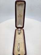 Vintage 14KT White Gold Diamond Pin