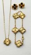 18KT Yellow Gold Set Of Guilloche Pattern Gold Include Bracelet , Pendant And Earrings