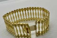 14K Yellow Gold Italian Diamond Bar Bracelet