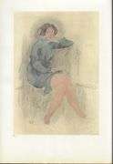 Exclusive Auguste Rodin Lithograph of Watercolor Signed in the Plate, 1949
