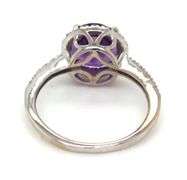 14kt White gold 1.35ctw amethyst and diamond halo ring