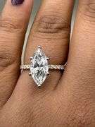 14K Two-Tone Gold Marquise Lab Diamond Ring of 2.85ct