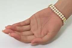 Pearl Bracelet with Stunning Opal and Diamond 14K Clasp