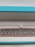 New! +10 ctw all natural diamond  weaved on fabric bracelet