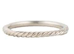 David Yurman 0.32ctw Pave Diamond Cable Stack Band Ring in 18K