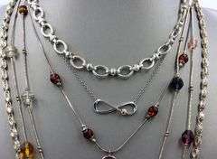 Group lot of 5 Vintage 925 sterling silver necklaces