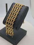 Italian Signed 18KT Yellow Gold Wide Bracelet