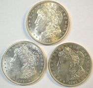 Real flashy-white top end 1921 P-D-S Morgan Silver Dollars