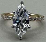14K Two-Tone Gold Marquise Lab Diamond Ring of 2.85ct