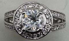 14K White Gold Round Brilliant Cut Diamond Ring of 1.46ct