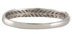 3.95ctw Black and White Diamond Swirl Hinged Bangle Bracelet in 14K
