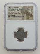 121BC Roman Republic Cn. Papirius Carbo - AR Denarius, NGC VF