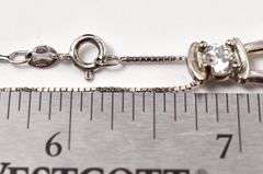 CZ Gemstone Pendant Necklace in Sterling Silver