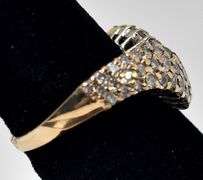 Interesting 14K Yellow Gold Diamond Ring