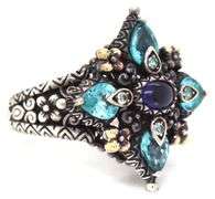 Barabara Bixby blue and white topaz lolite starburst ring