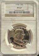 1958 Proof 67 NGC Franklin Half.