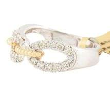 New 0.63ctw Diamond Braided Interlocking Two Tone Band Ring in 14K